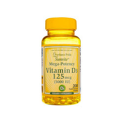 PURITAN'S PRIDE Vitamin D3 5000 IU - 200softgels.