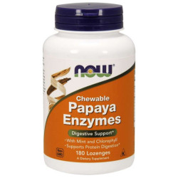 NOW Papaya Enzymes -180 ┼żuv.pastil.