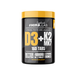 HIRO.LAB Vitamin D3 4000IU + K2 MK7 - 160tabs.