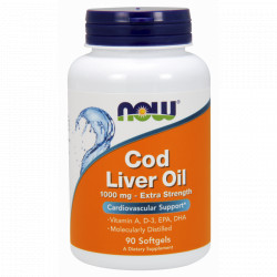 NOW Cod Liver Oil Extra Strength  1000 mg -90 kaps.