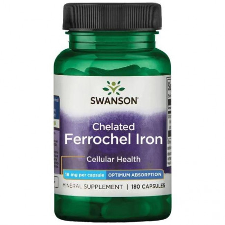Swanson Chelated Ferrochel Iron 18 mg 180 kaps