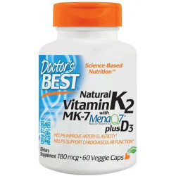 Doctor´s Best Vitamin K2 MK7 plus D3 with Mena Q7 180mcg 60 kaps.