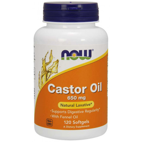 Now Castor Oil 650 mg 120 kaps.