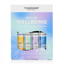TISSERAND Roll-on Wellbeing 4 x 10 ml/Sada roll-on esenciálních olejů pro zlepšení nálady/
