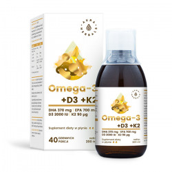 Aura Herbals Omega-3 (370 DHA) + D3 (2000IU) + K2MK7 200 ml