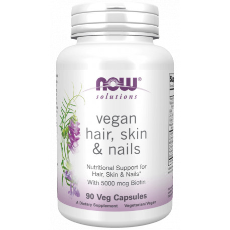 NOW Vegan Hair, Skin & Nails 90 kaps.