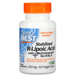 Doctor´s Best Stabilized R-Lipoic Acid 200 mg 60 kaps.