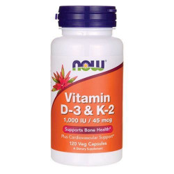 Now Vitamin D3 & K2 - 120vegkaps.