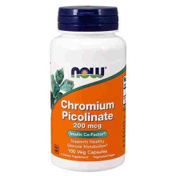 NOW Chromium Picolinate 200mcg 100vegcaps.