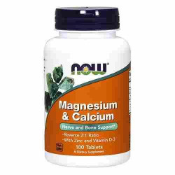 NOW Magnesium & Calcium with Zink and Vit D3 - 100tabs