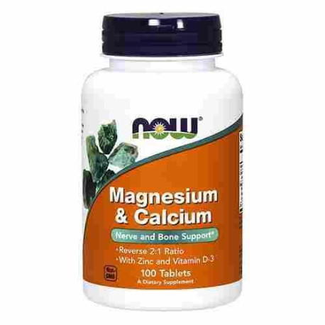 NOW Magnesium & Calcium with Zink and Vit D3 - 100tabs